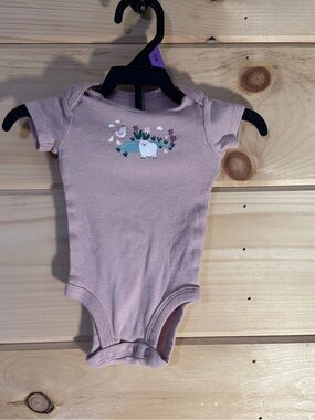 Carter's Pink One-Piece Bodysuit with Sheep and Floral Graphic